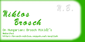 miklos brosch business card